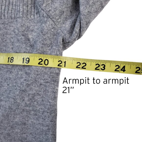 INC Men’s Cashmere Quarter Zip Neck Super Soft Heather Gray Sweater Size L - Picture 11 of 16
